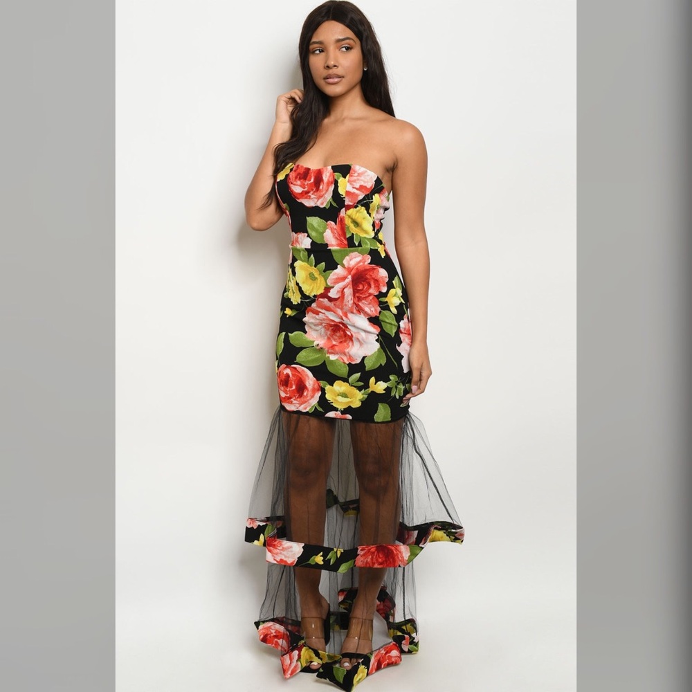BLACK FLORAL DRESS
